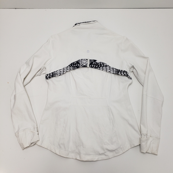 Lululemon Define Jacket Brushed White / White Black Glacier Lace Size 12 - Picture 13 of 16